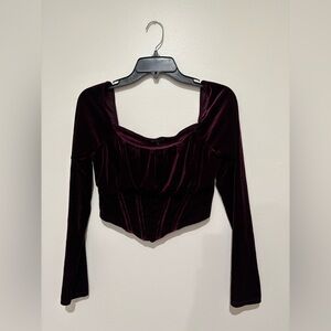 Mixed Threads Burgundy cropped top
